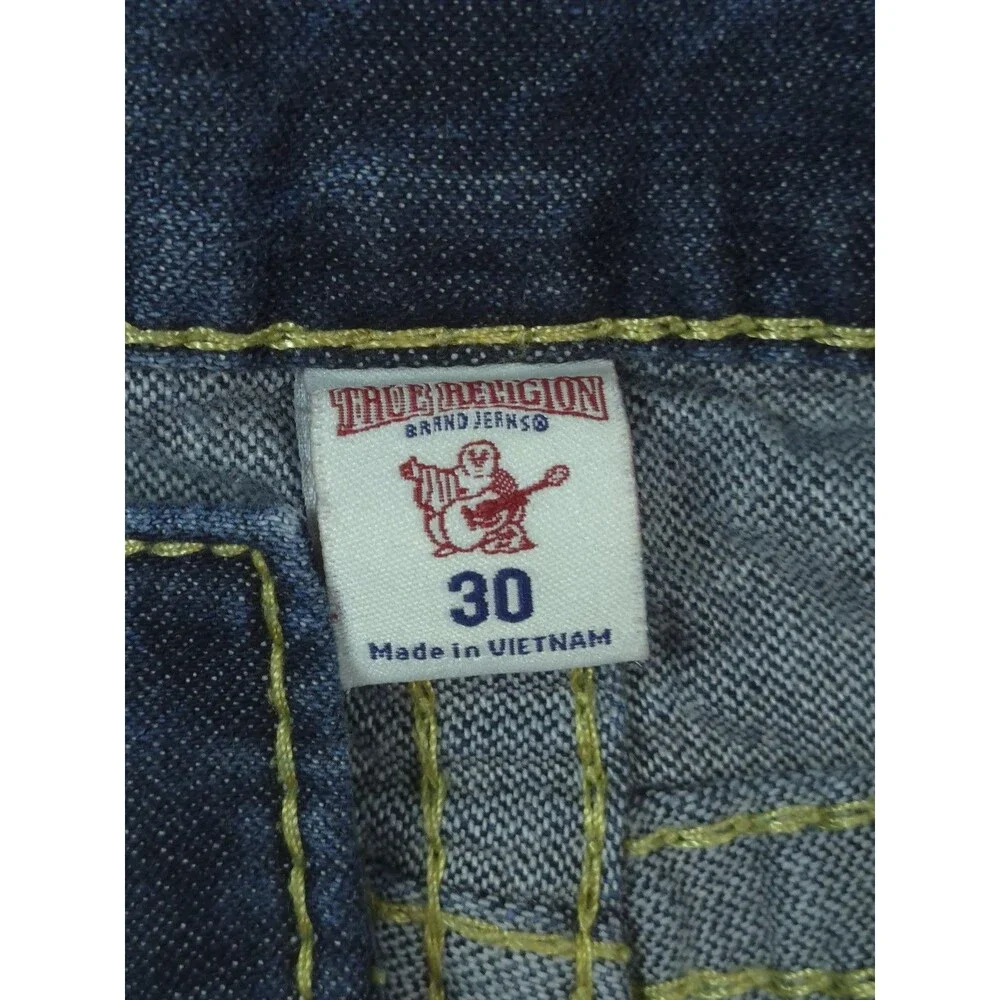 True Religion Skinny Jeans Mens 30 Gold Big T Flap Pocket Bold Stitch Y2K Rocker
